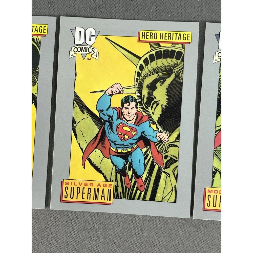 1991 DC Comic Cards SUPERMAN Hero Heritage Set‎ Of 3